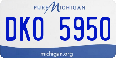 MI license plate DKO5950