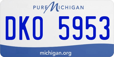 MI license plate DKO5953