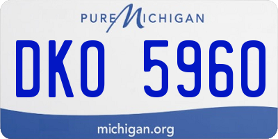 MI license plate DKO5960