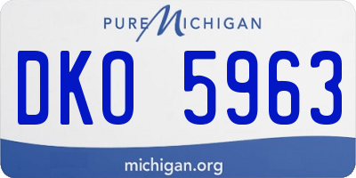 MI license plate DKO5963