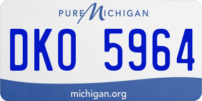 MI license plate DKO5964