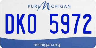 MI license plate DKO5972