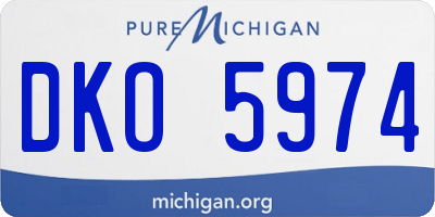 MI license plate DKO5974