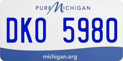 MI license plate DKO5980