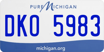 MI license plate DKO5983