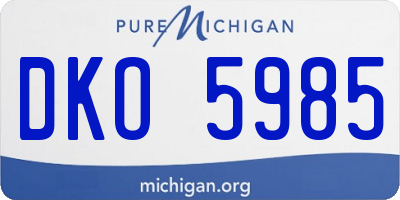 MI license plate DKO5985