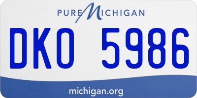 MI license plate DKO5986
