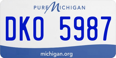 MI license plate DKO5987