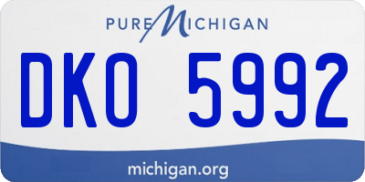 MI license plate DKO5992