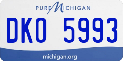 MI license plate DKO5993