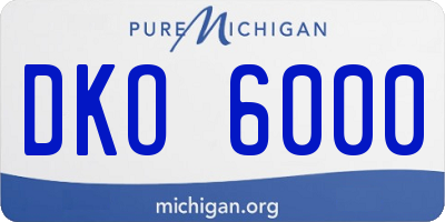 MI license plate DKO6000