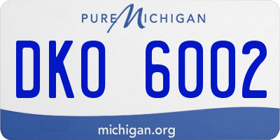 MI license plate DKO6002