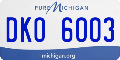 MI license plate DKO6003