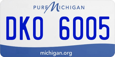 MI license plate DKO6005