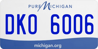 MI license plate DKO6006