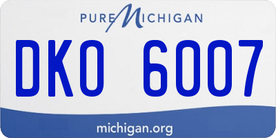 MI license plate DKO6007