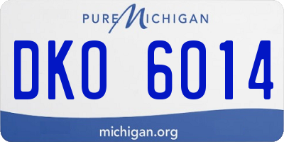MI license plate DKO6014