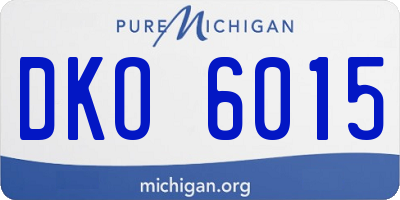 MI license plate DKO6015