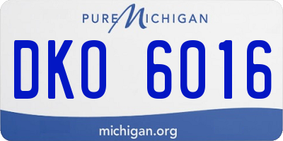 MI license plate DKO6016