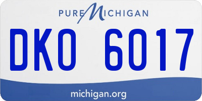 MI license plate DKO6017