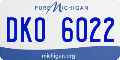 MI license plate DKO6022