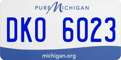 MI license plate DKO6023