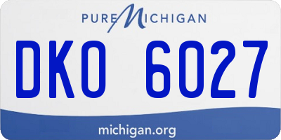 MI license plate DKO6027