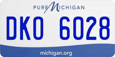 MI license plate DKO6028
