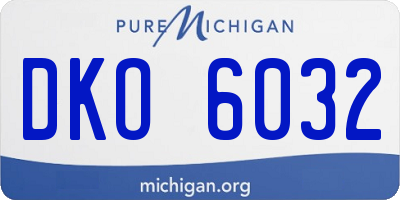 MI license plate DKO6032