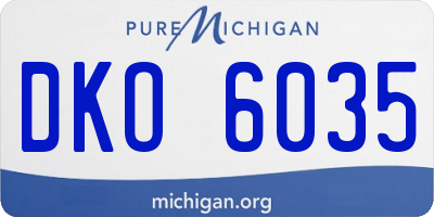 MI license plate DKO6035