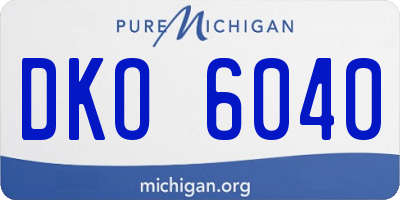 MI license plate DKO6040