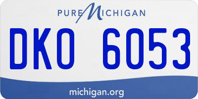 MI license plate DKO6053