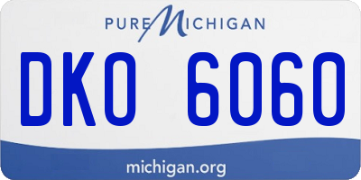 MI license plate DKO6060