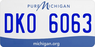 MI license plate DKO6063