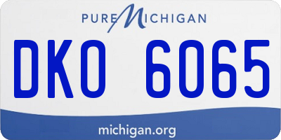 MI license plate DKO6065