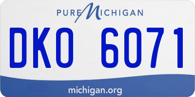 MI license plate DKO6071