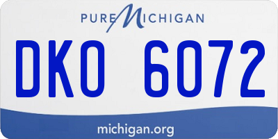 MI license plate DKO6072