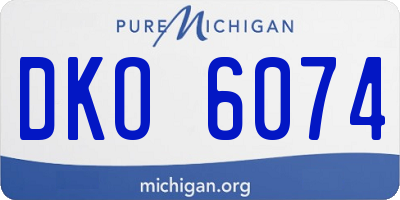 MI license plate DKO6074