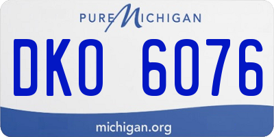 MI license plate DKO6076