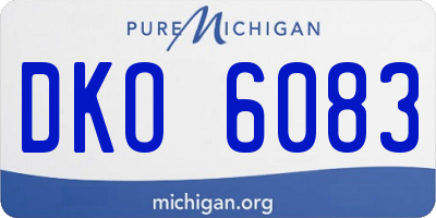 MI license plate DKO6083