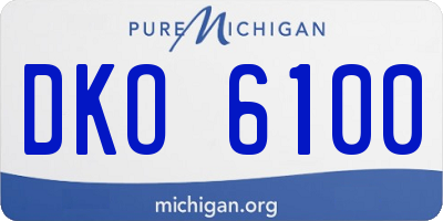 MI license plate DKO6100