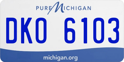 MI license plate DKO6103