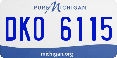 MI license plate DKO6115