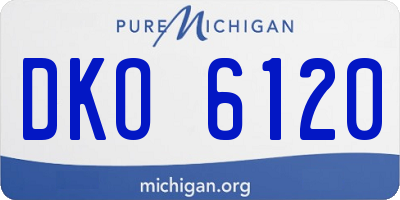 MI license plate DKO6120