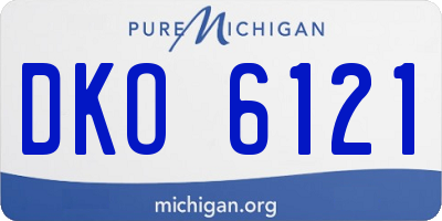 MI license plate DKO6121