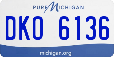 MI license plate DKO6136
