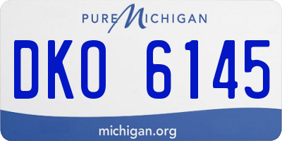 MI license plate DKO6145