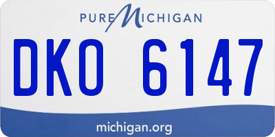 MI license plate DKO6147