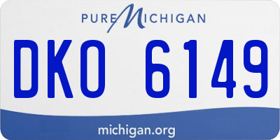 MI license plate DKO6149