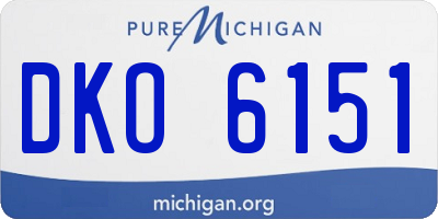 MI license plate DKO6151